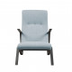 Sleek Light Blue Fabric Matte Black Metal Frame Chic Accent Lounge Chair